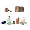 Image 1 : Wall-Mounted Wooden Display Shelf With Assorted Small Collectibles