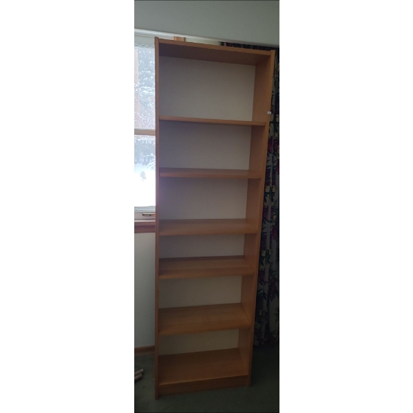 MDF Light Finish 6 Shelf Bookcase 79 T, 24 L, 10 W