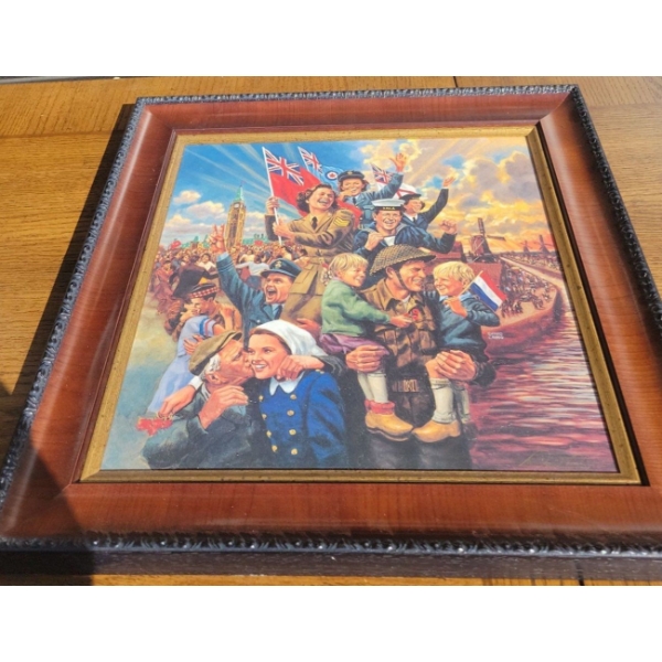 Art Painting - Oil On Board - Artist Unknown 18x18 Colorful Homecoming 