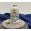 Image 3 : Hand Painted Lady Glass Snuff Bottle with Spoon 3H