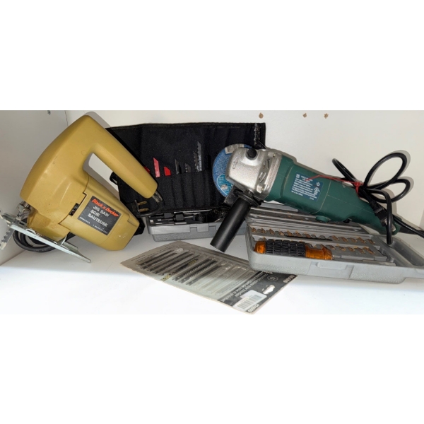 Black & Decker Jig Saw & Angle Grinder w/ Blades & More