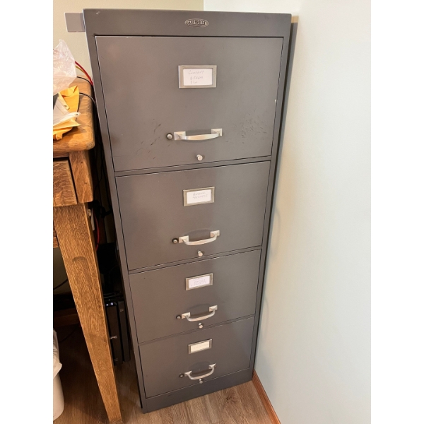 Approximately 75+ year old Cole Steel 4 drawer filling cabinet. 