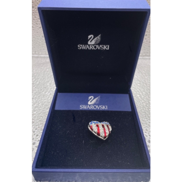 Swarovski Brave Heart Red, White, Blue Pin