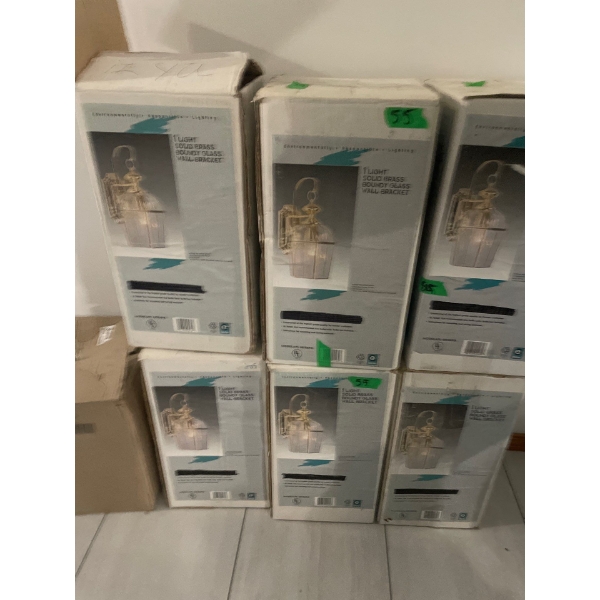 Solid Brass Boundy Glass Wall Bracket (4), New in Box