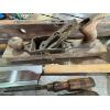 Image 3 : antique wood, plain, antique level chisel & new saw

