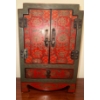 Image 1 : Chinoiserie Red Lacquer Jewelry Cabinet 10x7x15
