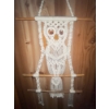 Image 3 : Wall Hanging Captains Bell with Chain String & A Macramé Spun Hanging Owl  34"tall(owl) 