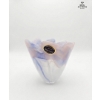 Image 3 :  Murano Glass Pieces, Handcrafted Handkerchief-Style Dish And A Matching Vase. Vase 5''INCHES H 