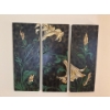 Three Piece Floral Hanging Wall Art - 38W, 31T 