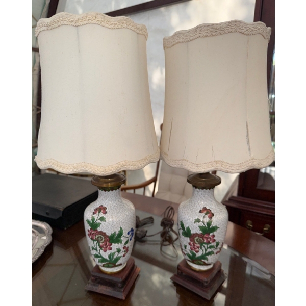 Pair Of Beautiful Antique Lamps  13"tall