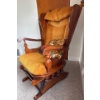Image 3 : Antique Oak Wingback Nursing Glider / Rocking Chair w/ Autumn Upholstery 32T