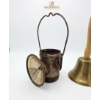 Image 4 : Brass And Wood School Bell, A Copper Tea Kettle, And A Rustic Metal Lantern.