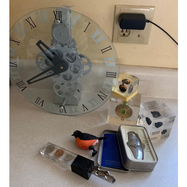 Gear Head Wall Clock w/ Vintage Nibo Refillable Lighter & Resin Art