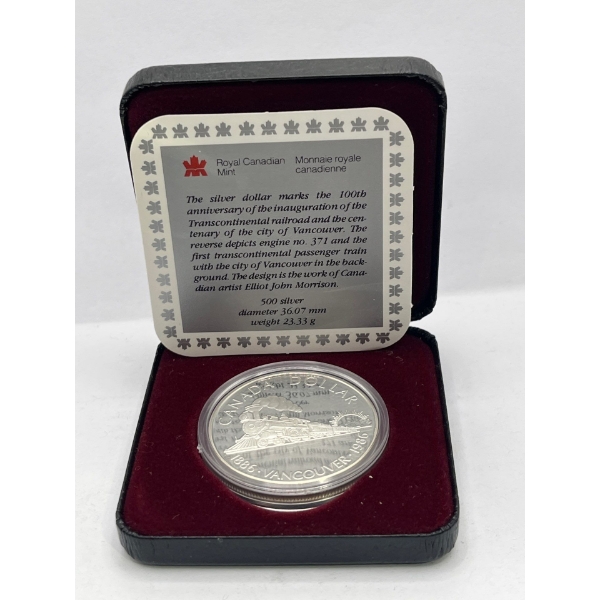 100th Anniversary of the Inauguration of the Transcontinental Railroad Silver Coin.500 Silver 23.33G