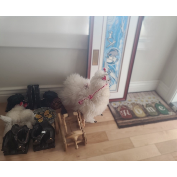 Print 33 x 15.5,Numbered 146/750, Framed/ No Glass, Tallest Llama 12 W, 17 T, Bookends and More!