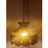 Image 1 : Vintage Swag Chain Stained Glass Light Fixture 15" Diameter Shade, 10 .5 T (Shade Measurements)