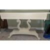Image 4 : Cream Painted Wood Lyre Base Table