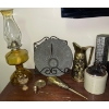 Image 1 : Antique Oil Lamp w/ Brass Jug Sundial 8T Moonshine Canister & More