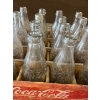 Image 4 : Large Coke Bottle Collection from 50s - 60s with antique Vintage Wooden Case all in great shape .