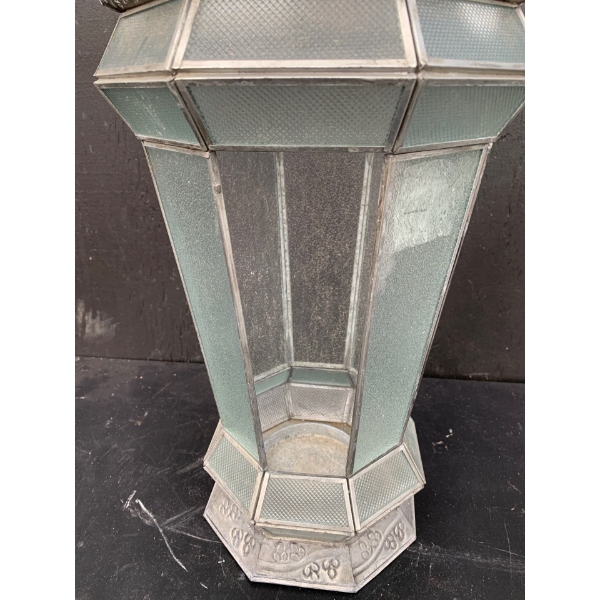 Pair of Outdoor Lanterns (Glass Is Missing on One Panel) - 24T 