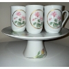 Image 3 : Vintage Floral Dishes Set w/Cake stand & Plastic Gloves