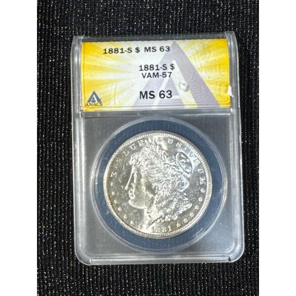 MS 63 1881 Silver Morgan Dollar