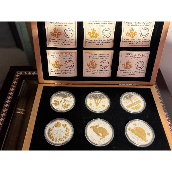 2015 5c Legacy of the Canadian Nickel - Pure Silver 6-Coin Set