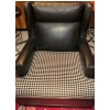Image 1 : Genuine Leather w/ Printed Upholstery Accent Chair 30x33x35 (duplicate)