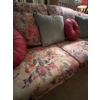 Image 3 : Custom made solid wood frame floral print vintage couch and chair in like new condition very comfort