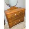 Image 8 : Vintage Oak Art Deco 'Waterfall Chest Of Drawers' w/ Bevelled Mirror 32x15x26