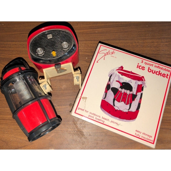 Vintage Archer Road Patrol Bicycle Radio w/ Horn Inflatable Cooler & Camp Lantern 