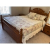 Image 3 : Oak Bed Bundle - Includes Head Board Frame Mattress BS & Linens - Queen