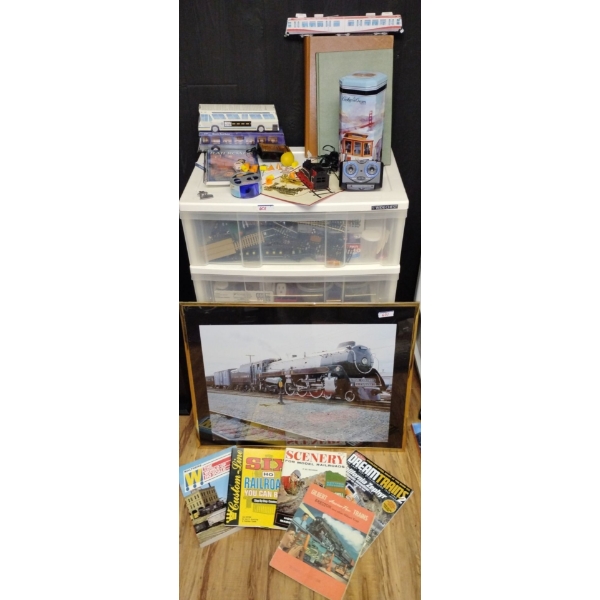 Mystery Train Lovers Activity Pack - Assorted Train/Track Pieces & Accessories w/ Chest on Casters