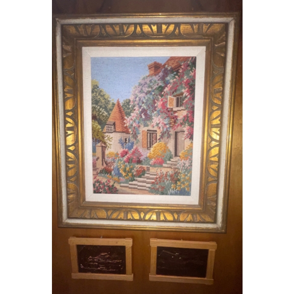 Cross-Stitch Embroidered Needlepoint Wall Hamging & More