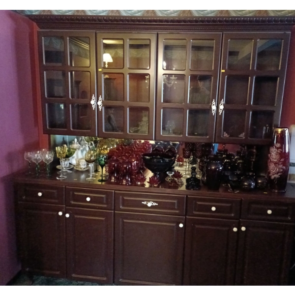 Lovely Wooden China Cabinet, Contents NOT Included - 83W, 22D, 85T 