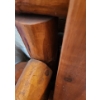 Image 6 : - Sturdy Wooden Log Bench w/ Wheel Accents 58 W, 29 D, 33 T