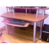 Image 5 : Contemporary Wood and Metal Computer Desk with Elevated Monitor Shelf