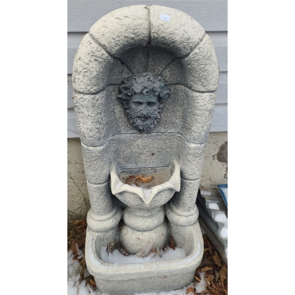 Garden Decor Includes- Tallest: Resin Fountain 38 T, Faux Brick Pillar that Opens for Storage