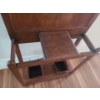 Image 3 : Vintage Wooden Hall Tree with Mirror and Umbrella Stand  29 w 11 d 71 h