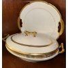 Image 1 : Haviland Limoges France Oval Covered Gold Trim Serving Platter & Tureen 20th Century
