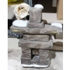 Image 5 : Walrus Tusk and Stone Inukshuk Sculpture with Snow Accents, 33" Height