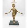 Image 2 : Decorative Sculpture Of The Egyptian Goddess Serket 9''INCHES HEIGHT, Green Glass Vase A Clear.