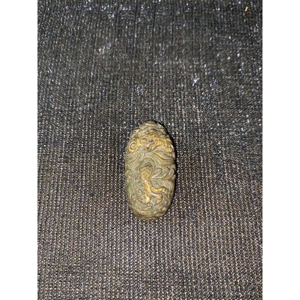 Bronze Coloured Kashira With Dragon Engraving