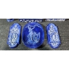 Image 2 : 1970's Arnel's Pottery WedgeWood Blue Ceramic Set, Roman/ Greek Theme