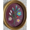 Image 2 : Two Needlepoint Floral Pieces In Gold Gilt Round Frames 14T