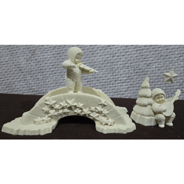 Snow Babies Playing Instruments With Bridge