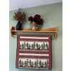 Image 1 : Pine Quilt Holder With lovely Quilt & Flower Vase 