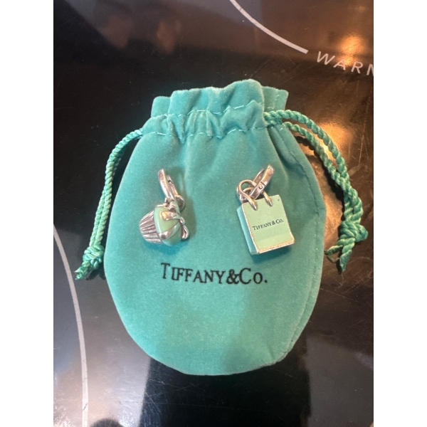 Tiffany & Co. Sterling Silver Charms - Shopping Bag w/ Cupcake Charm 1'Tall