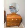 Image 7 : Vintage Oak Art Deco 'Waterfall Chest Of Drawers' w/ Bevelled Mirror 32x15x26