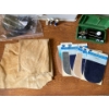 Image 3 : Vintage Portable Electric Sewing Machine with Leather Patches, Thread, and Accessories